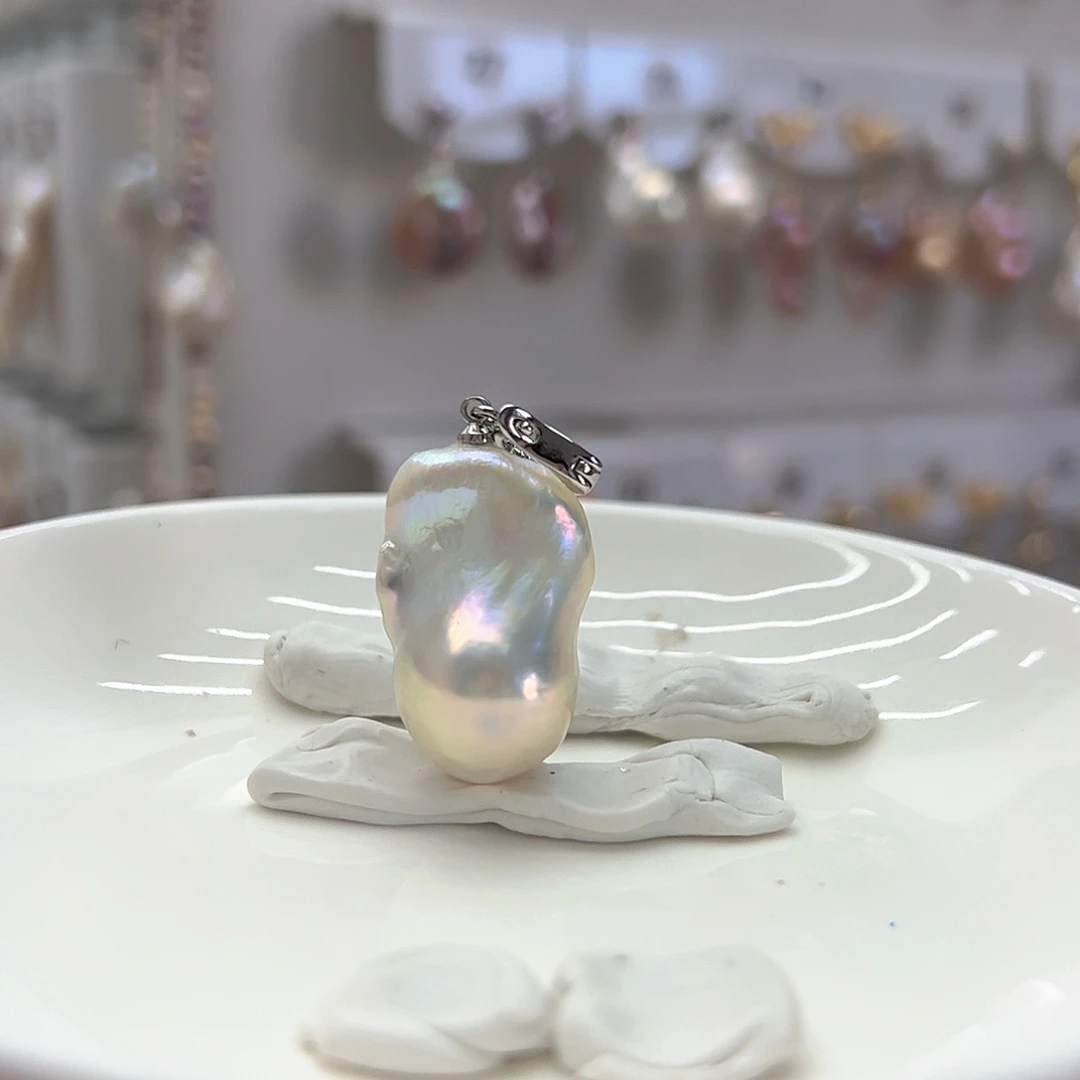 淡水珍珠耳饰银S925镶嵌