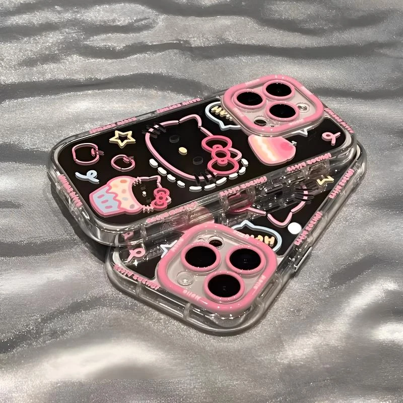 蛋糕KT猫镜面适用苹果16手机壳新款华为vivo高级小米15女潮流OPPO