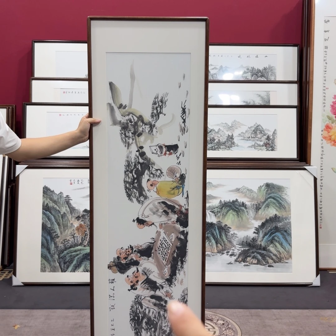 国画手绘作品带框160/45