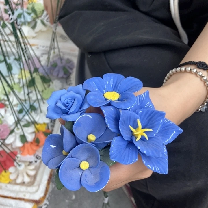 摆件手工制作陶瓷花