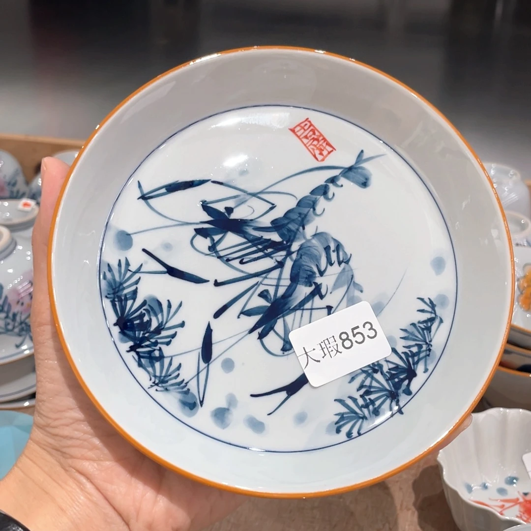 纯手绘釉下彩微瑕