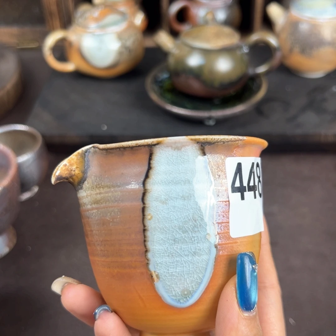 杯柴烧茶器中白公道杯