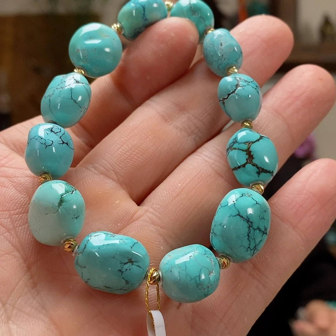 18K金镶嵌绿松石珠宝奇石