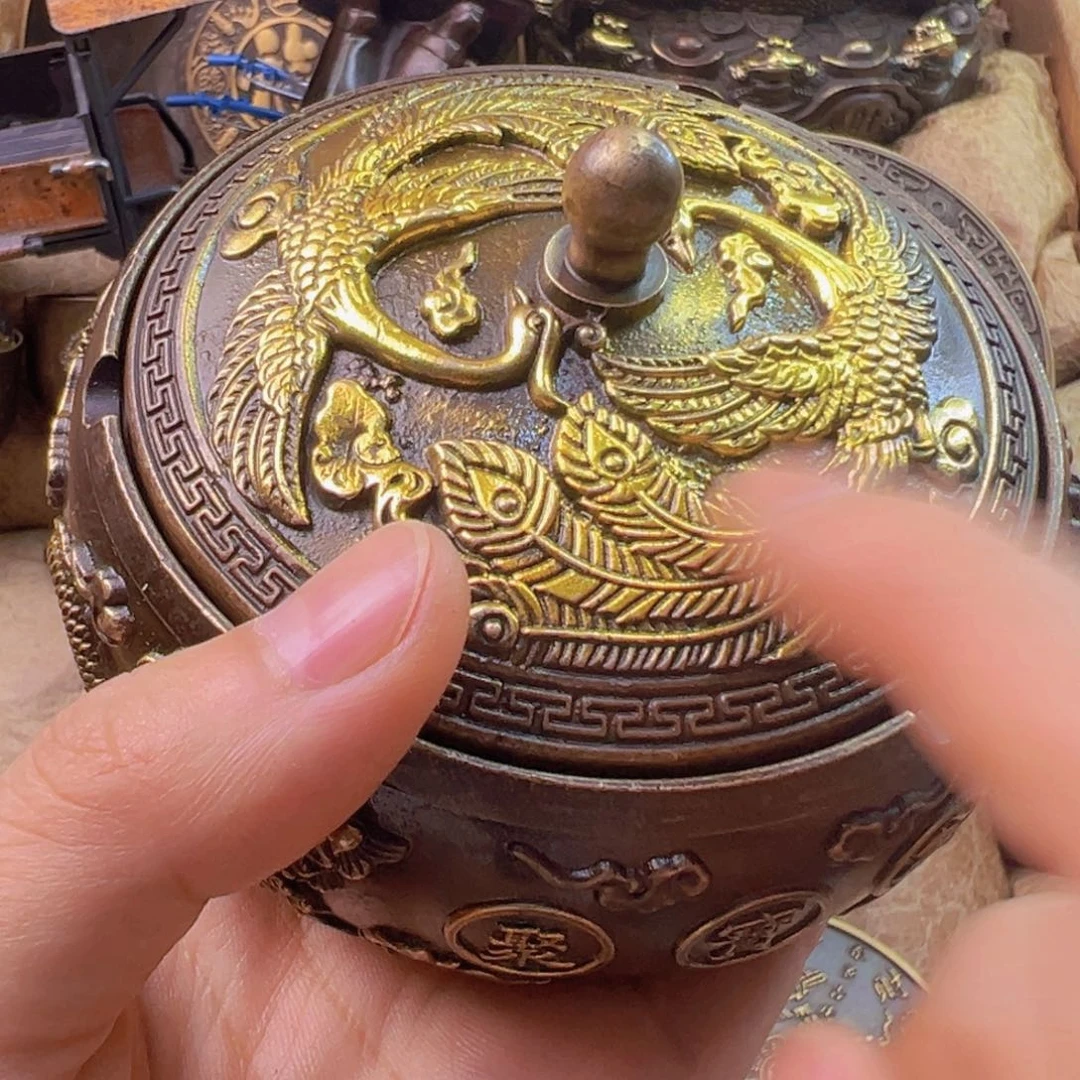 原矿风磨铜烟灰缸