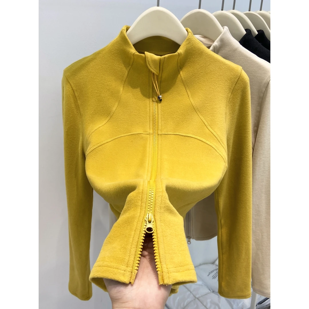 甜酷辣妹上衣外套女装2025秋冬运动休闲双拉链德绒长袖半高领T恤