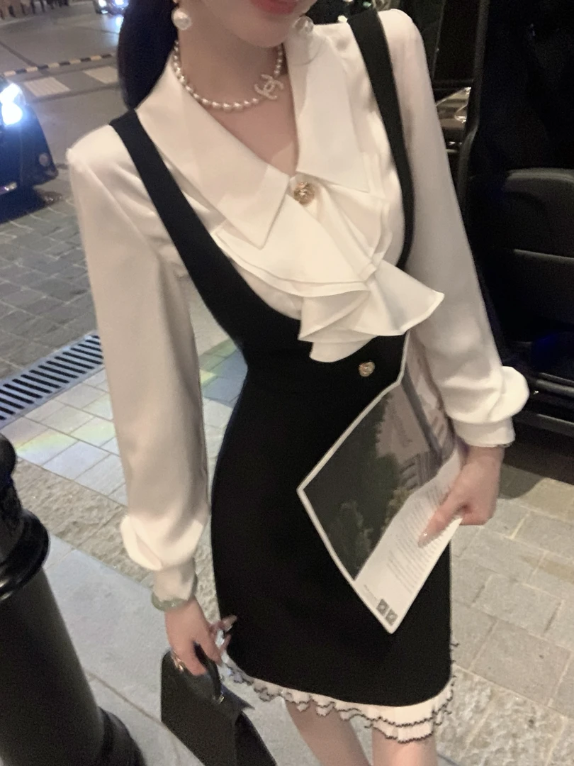 【雅乔定制】温莎贵族 百褶裙摆减龄背带连衣裙短裙DYYK-25062500