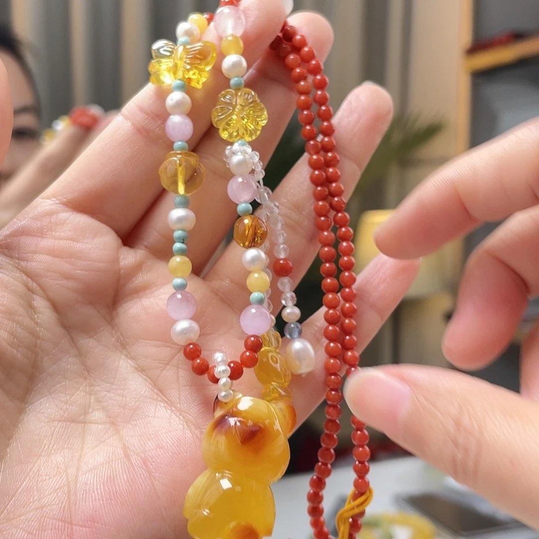 琥珀裸石未镶嵌蜜蜡吊坠