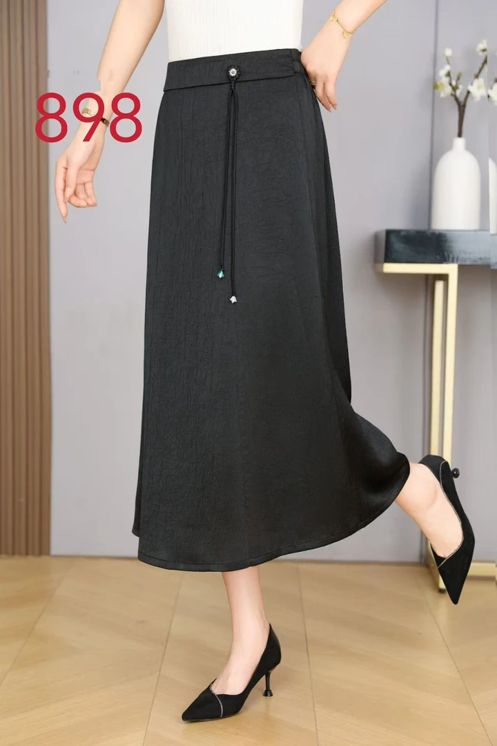 女士夏季腰间长条装饰半裙898