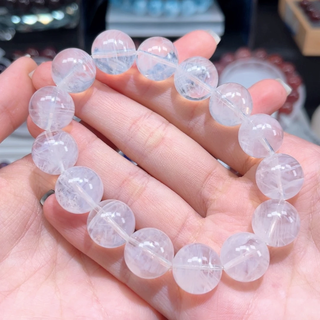未镶嵌手串水晶14.8mm 满矿蓝针