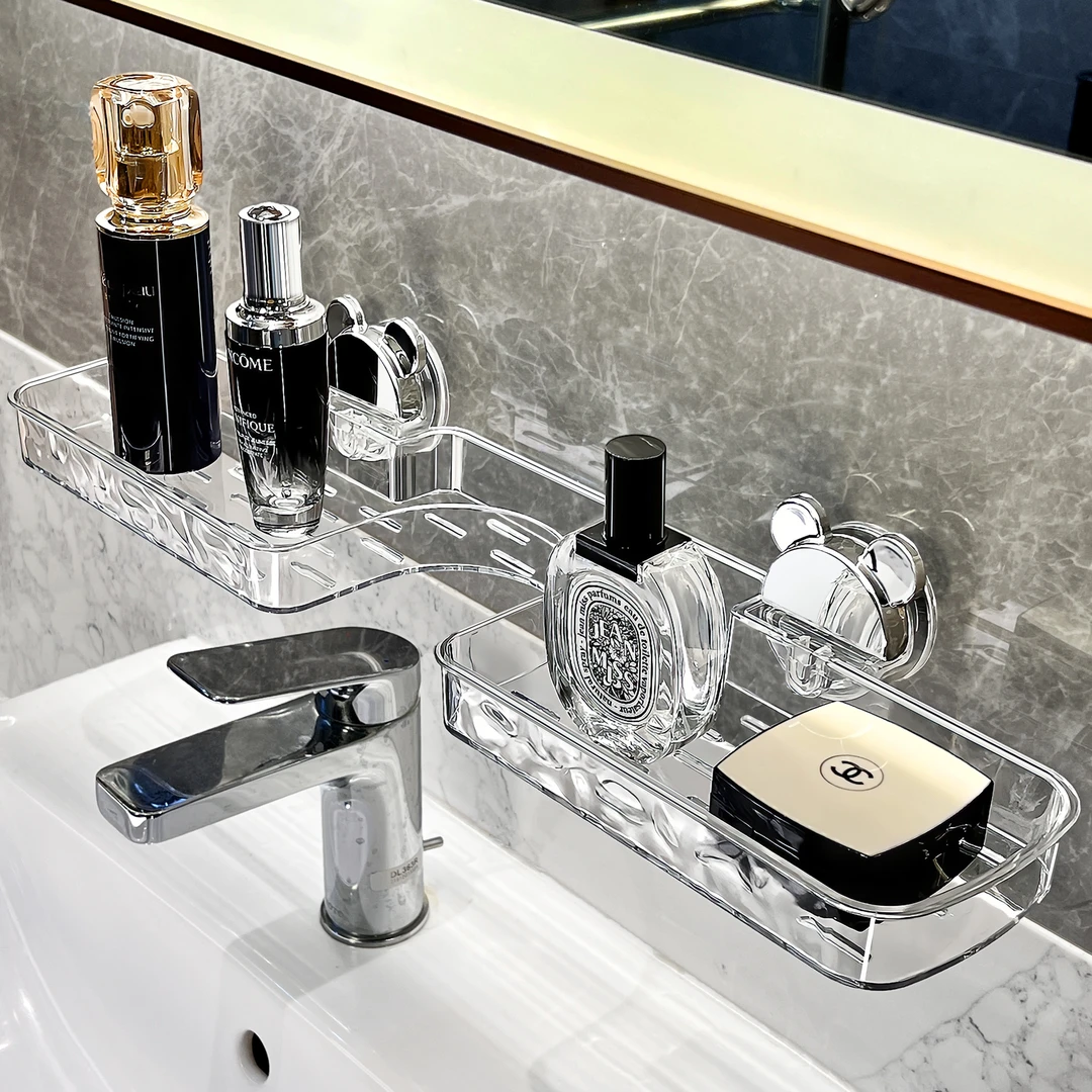 BSD吸盘洗手台置物架壁挂式卫生间洗漱台洗手间沥水专用收纳架