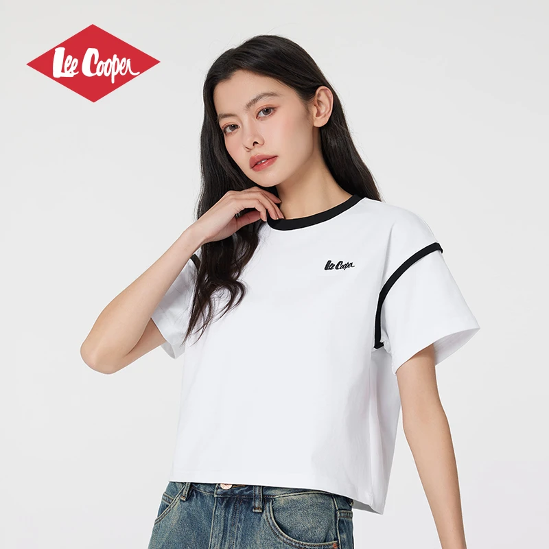 LeeCooper短袖女款爆款2025新款春夏季女装T恤休闲圆领百搭上衣女