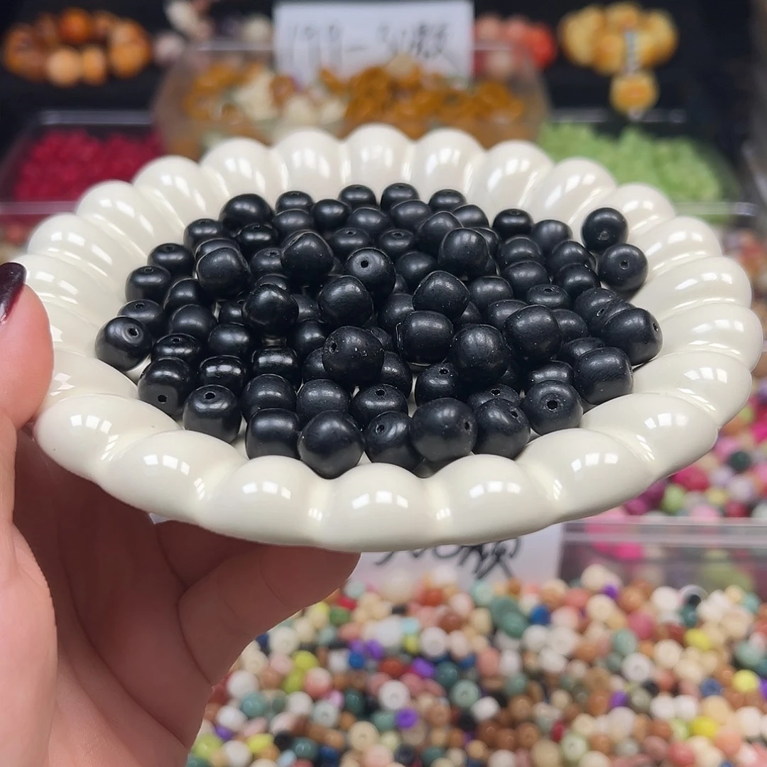 菩提根/象牙果手串微瑕11黑金桶200颗