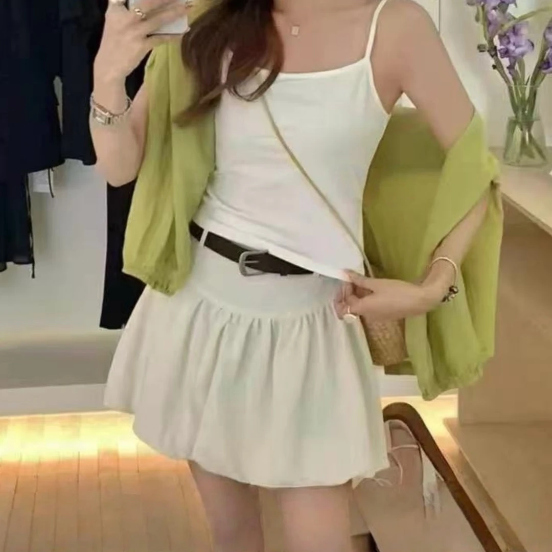 Manmi  小吊带+防晒衫+花苞短裙三件套  8957（C4）