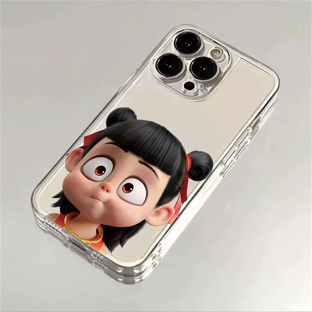 大眼哪吒适用iPhone15promax苹果13手机壳16太空壳14透明12可爱11