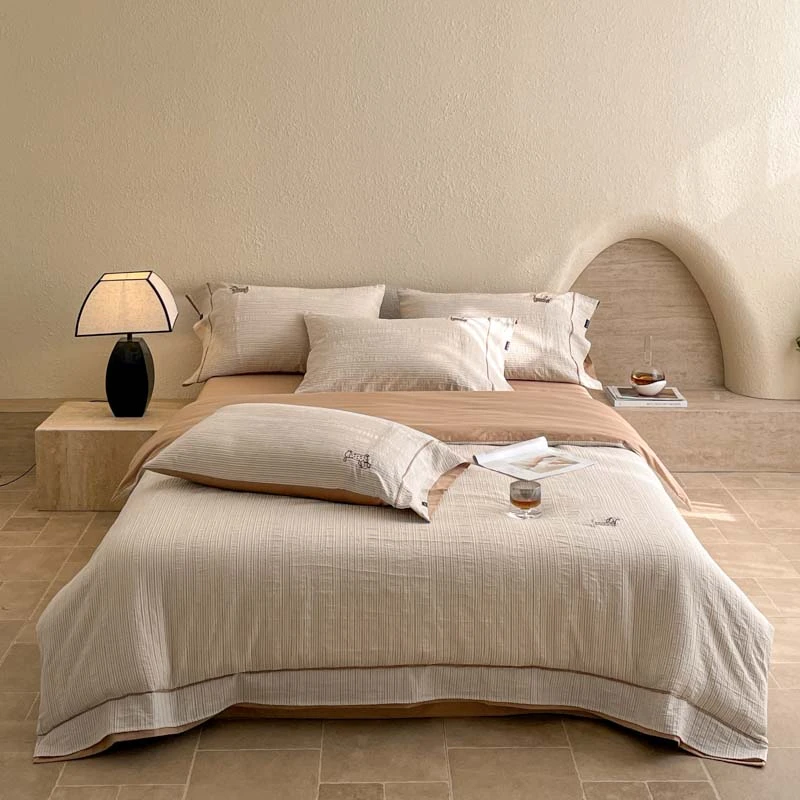 【超级红】咖 全棉简约提花刺绣四件套-速写腊肠系列