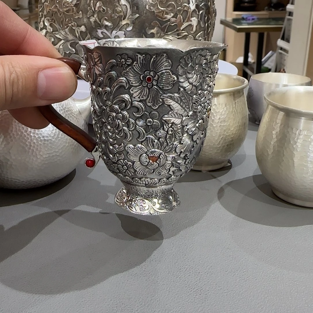 精品繁花似锦主人杯 足银999