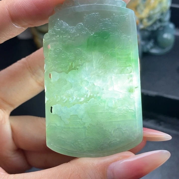 定制翡翠未镶嵌山水