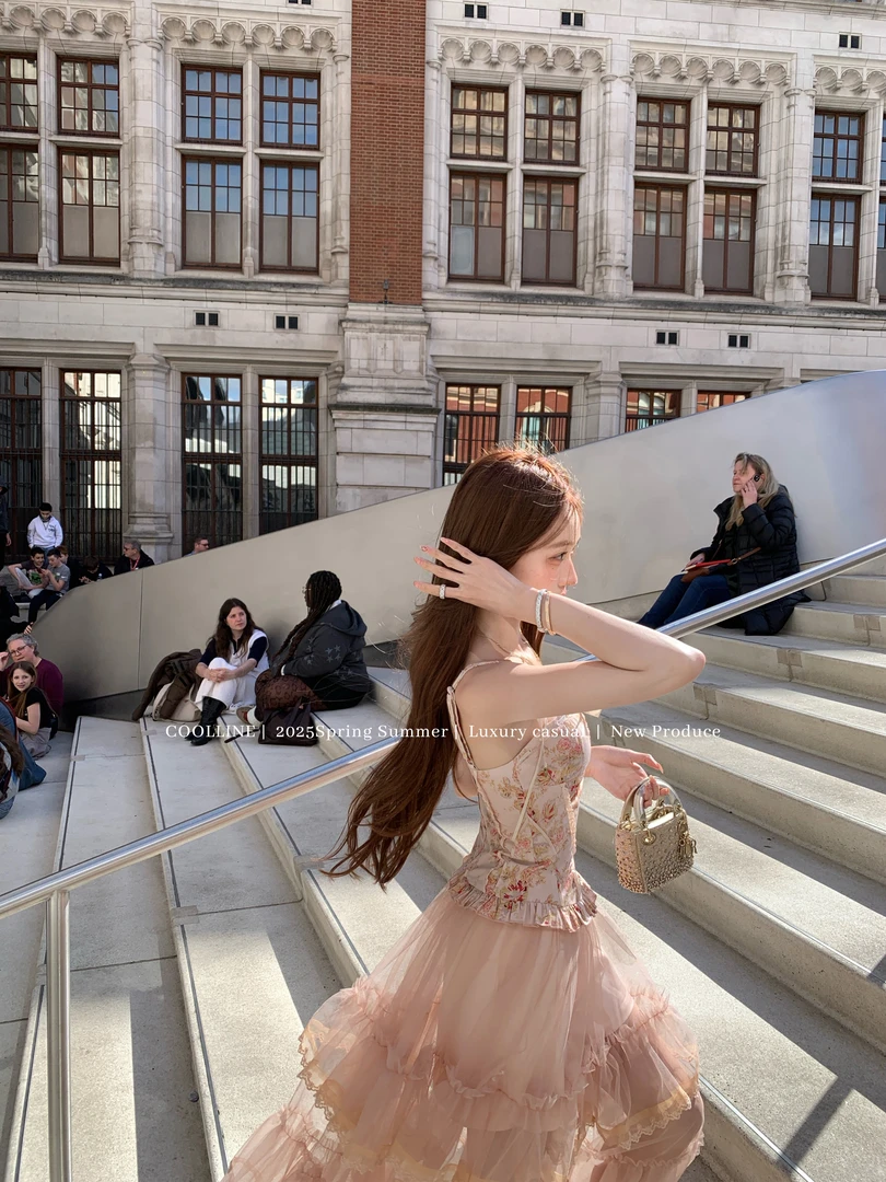 【莫奈_  Di@ r】绝美古董修身胸衣上衣女显瘦高级感重工纱裙半身裙