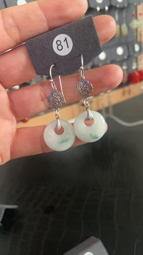 天然翡翠公主扣耳坠