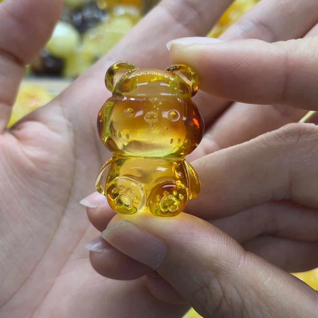 未镶嵌琥珀裸石天然琥珀金珀熊5.5克