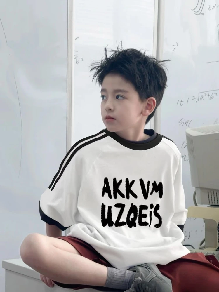 （编码001-100）2025夏季新款韩版青少年时尚百搭潮酷短袖T恤