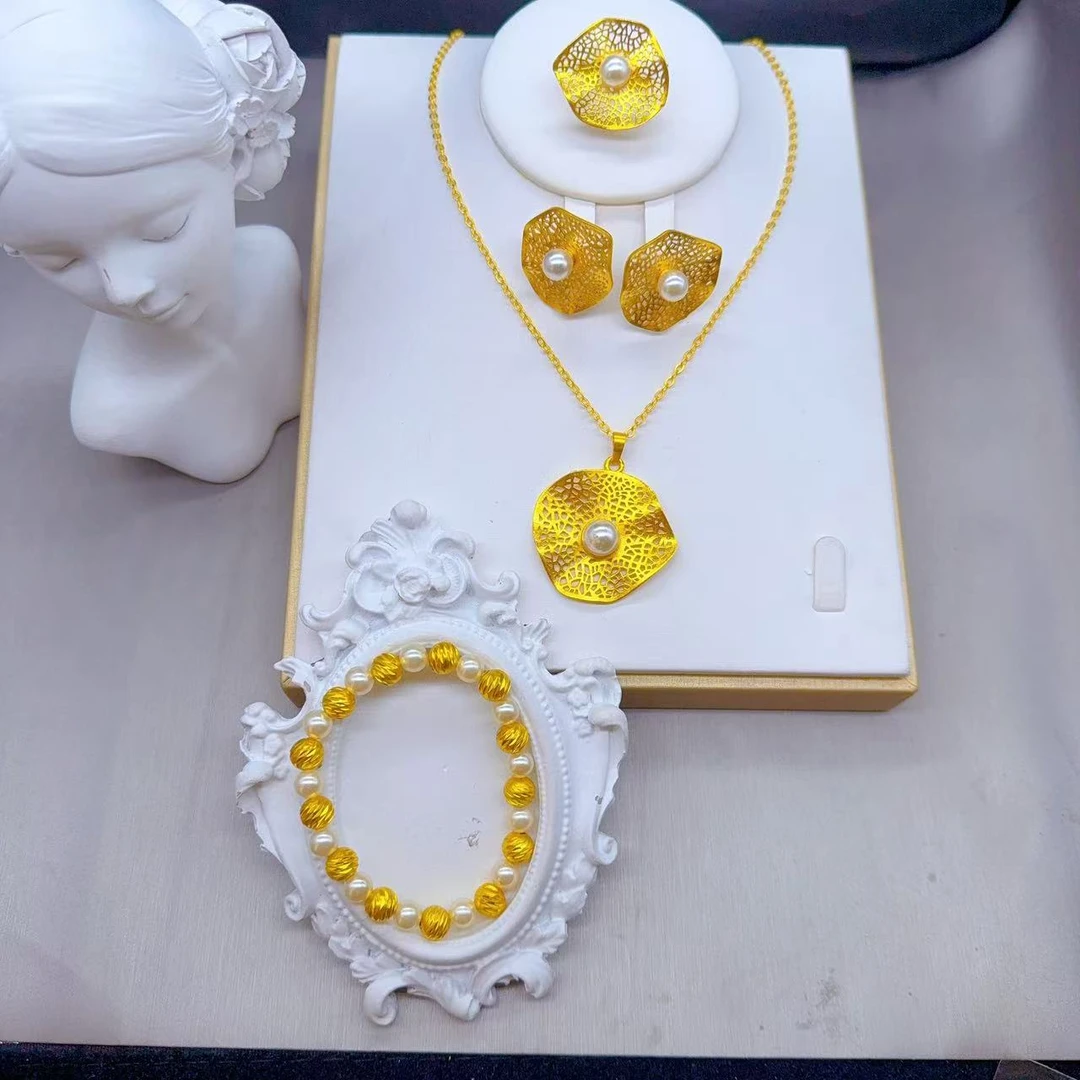 铜合金项链 铜合金项链精美款式三件套时尚民族风手工气质8862