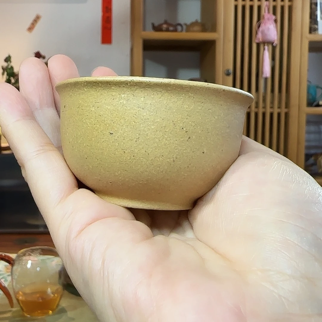 茶杯紫砂冷金黄紫砂杯