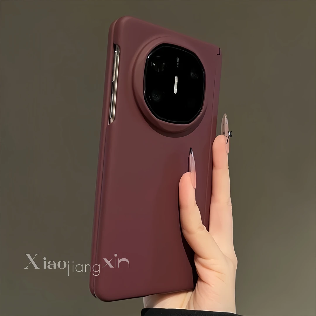 新款适用华为MateX6纯色酒红磨砂硬壳折叠屏X5简约全包中轴手机壳