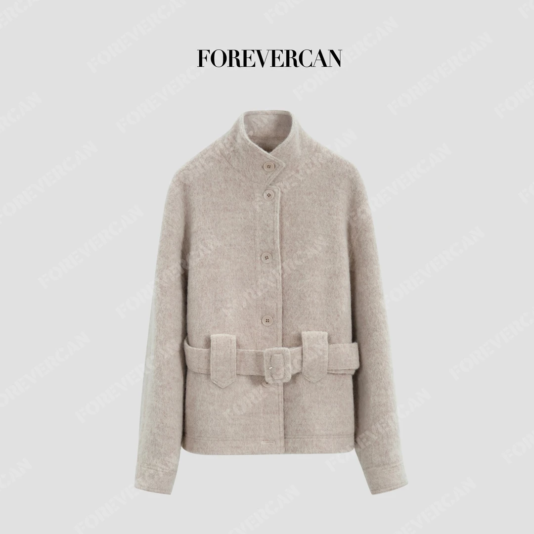 FOREVERCAN“塔斯马尼亚”平驳领系带西装羊毛呢外套WC24000