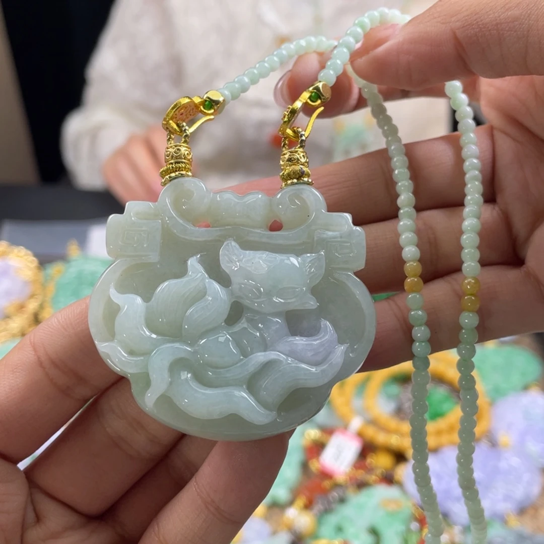 翡翠未镶嵌颈饰代编织