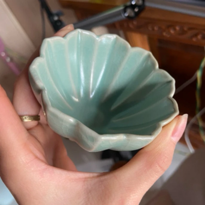 当代 汝州原矿玛瑙釉主人杯葵口杯气窑烧