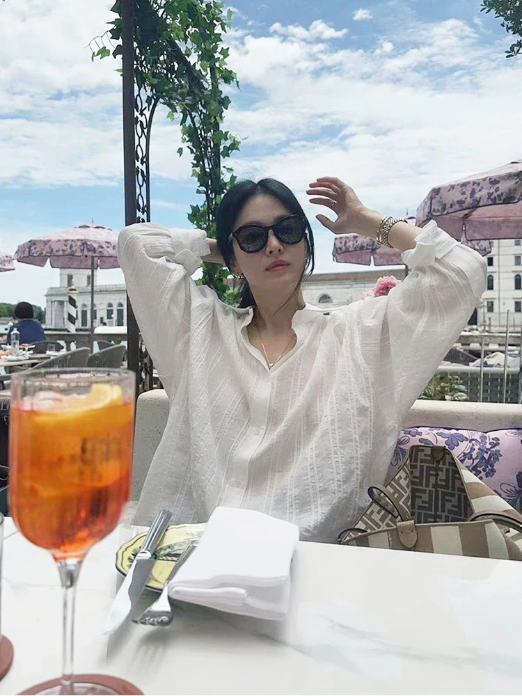 86134 【乔妹同款】高级感翻领长袖防晒外套（棉的！衣长70 ）