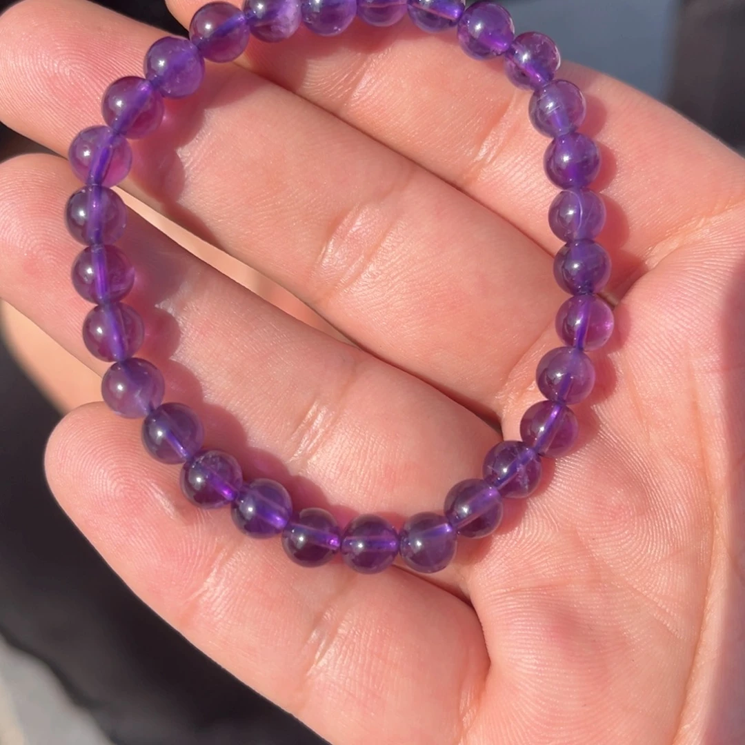 紫晶颈饰未镶嵌紫水晶手串
