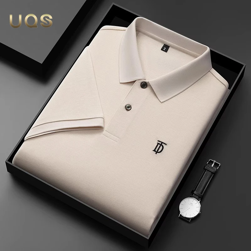 夏季冰丝高端男士POLO衫凉感亲肤简约大气轻奢百搭款商务休闲宽松