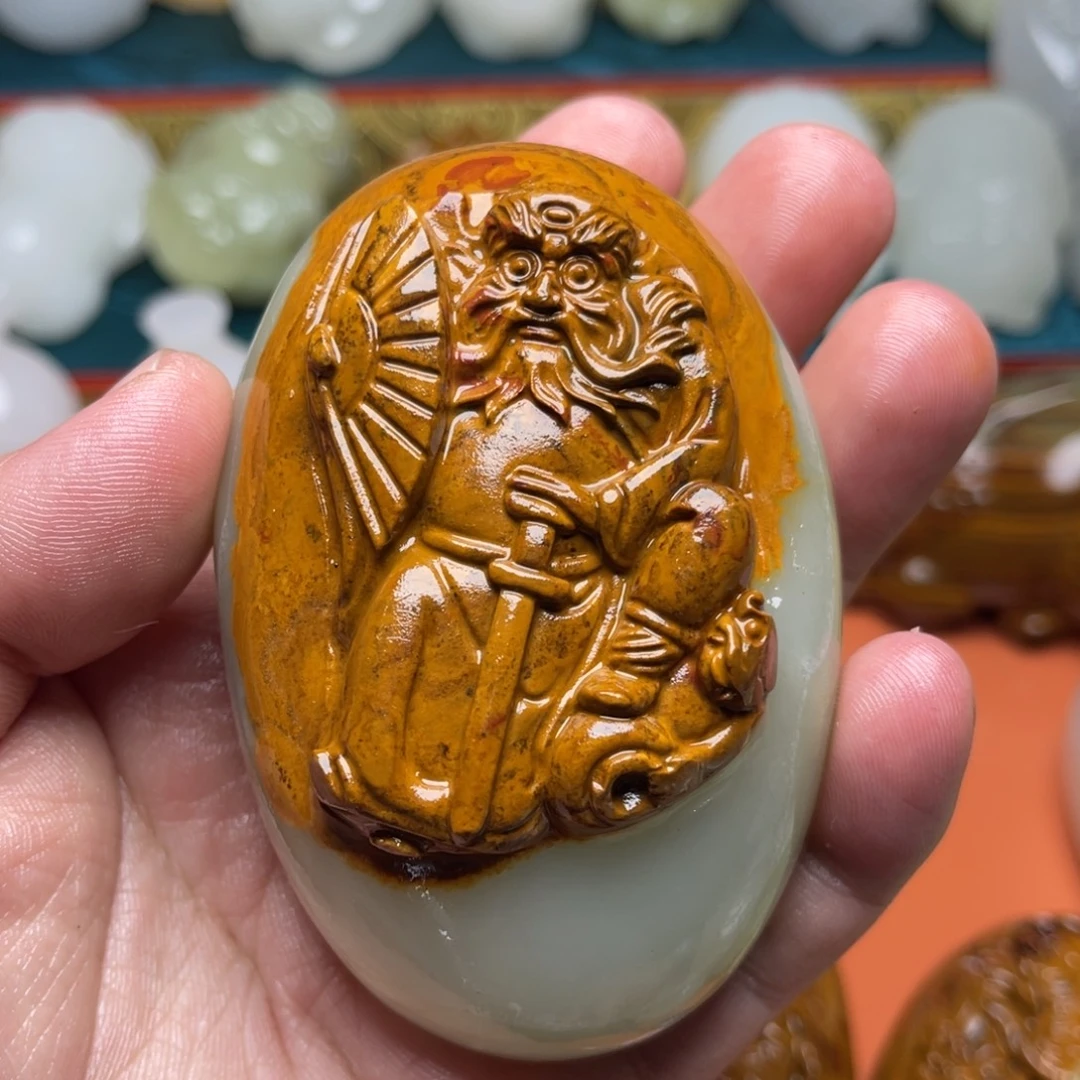 石材天然方解石手把件不退换