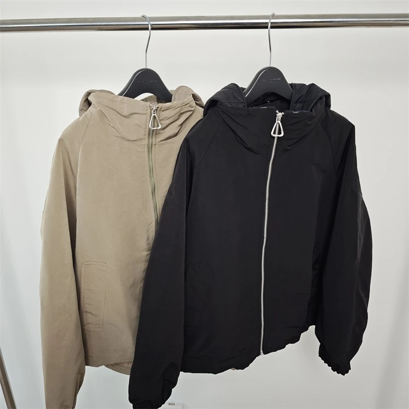 HS3325 2025年新款春款连帽抽绳拉链休闲时尚女士冲锋衣外套