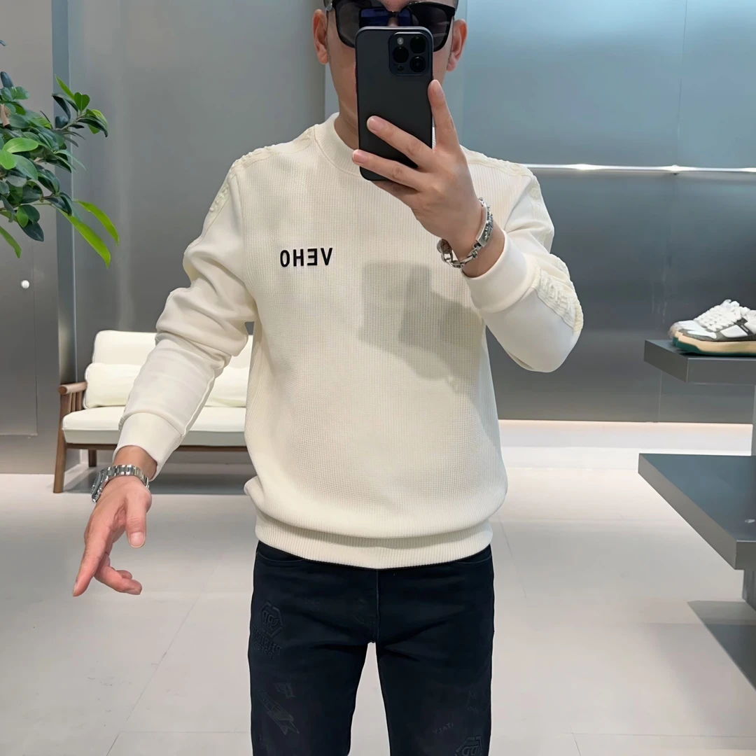 【VG轻奢】秋冬新款高端浮雕刺绣圆领休闲卫衣12068