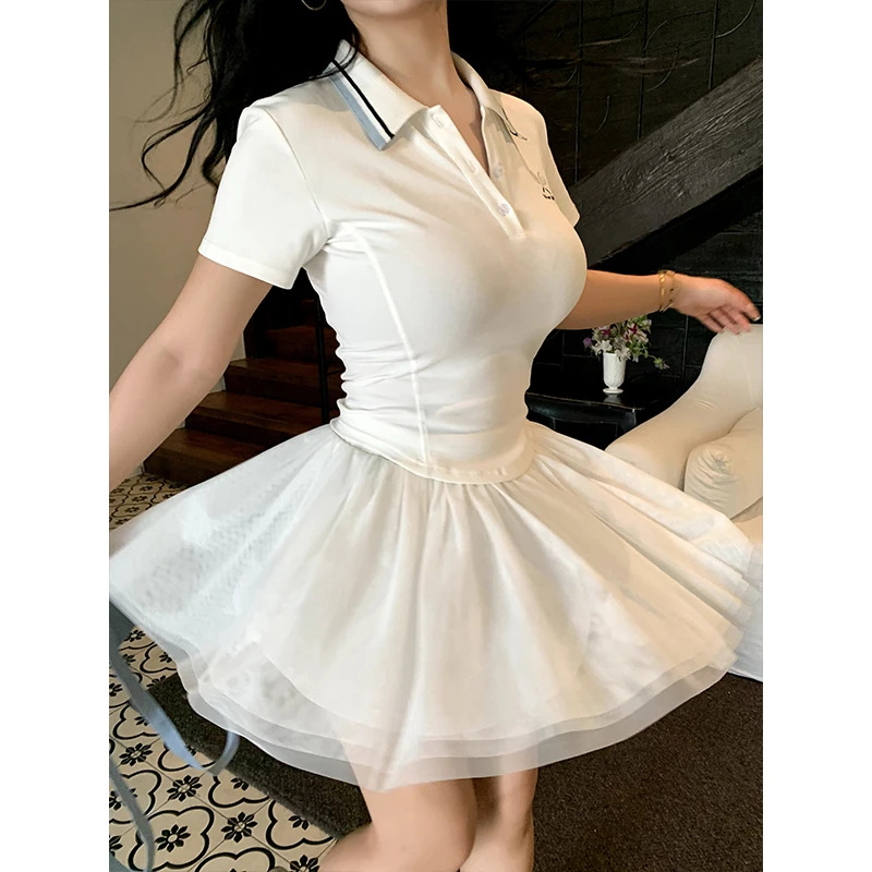 肉装小cherry 月光漫游 多层网纱蓬蓬裙微胖松紧腰前短后长半身裙