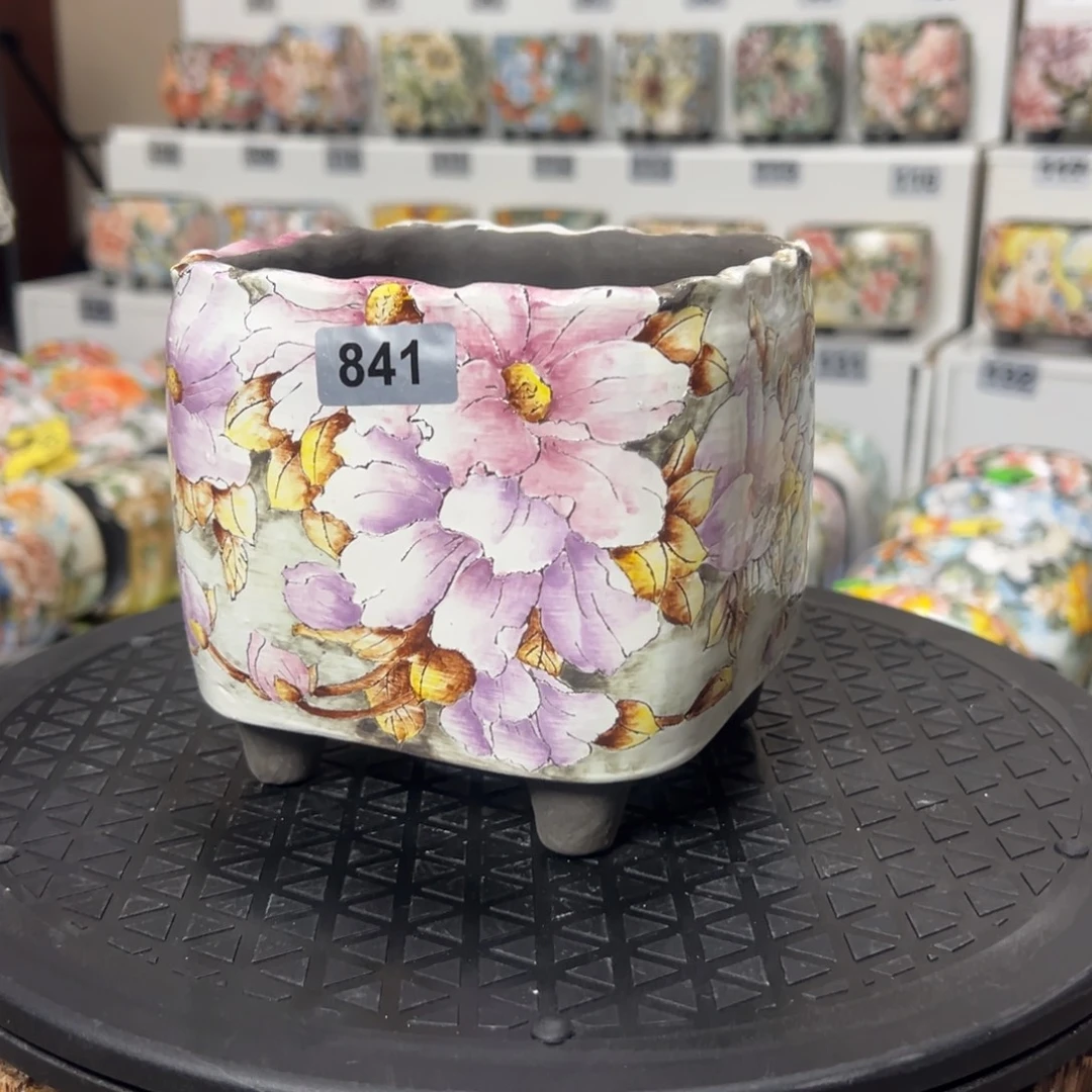 手绘陶瓷花盆口11