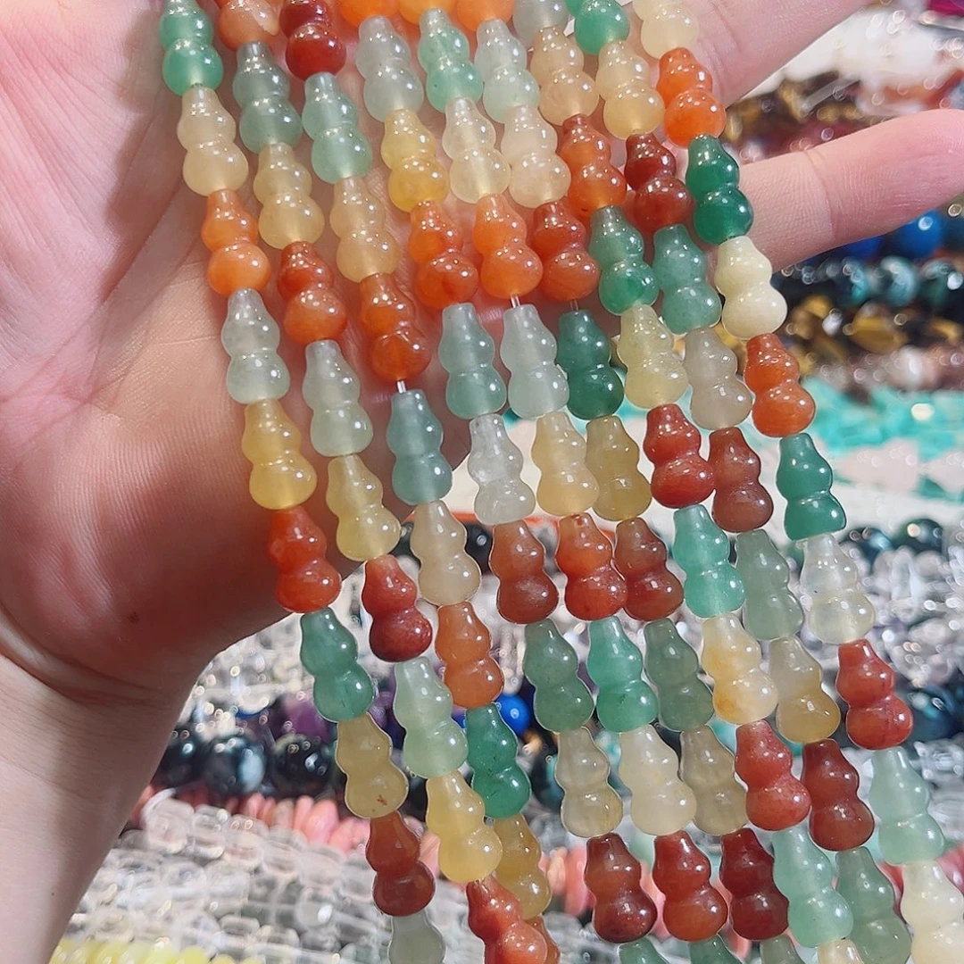 玛瑙/玉髓合金珠宝半成品多宝葫芦一条8x14mm