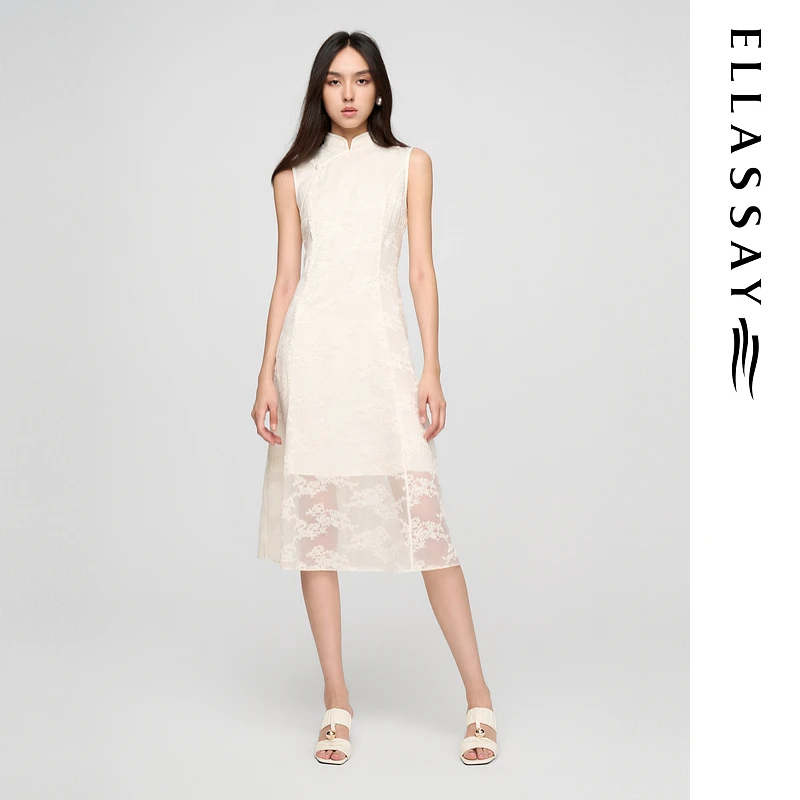 ELLASSAY歌力思2025夏季新款国风改良式旗袍连衣裙女EWW362Y02200