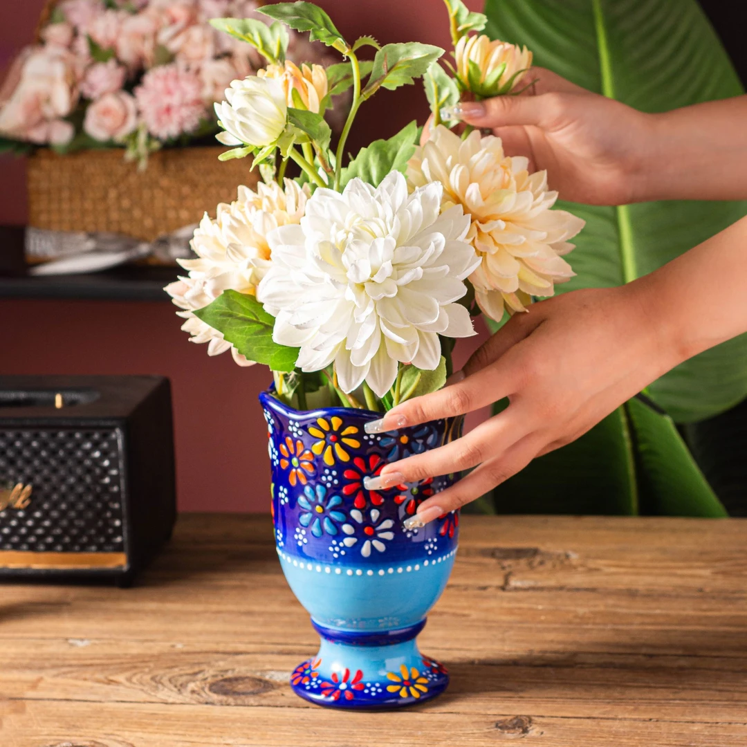 新瓷新疆包邮【海洋之谜】手绘筷子筒防烫轻奢复古储存收纳筒