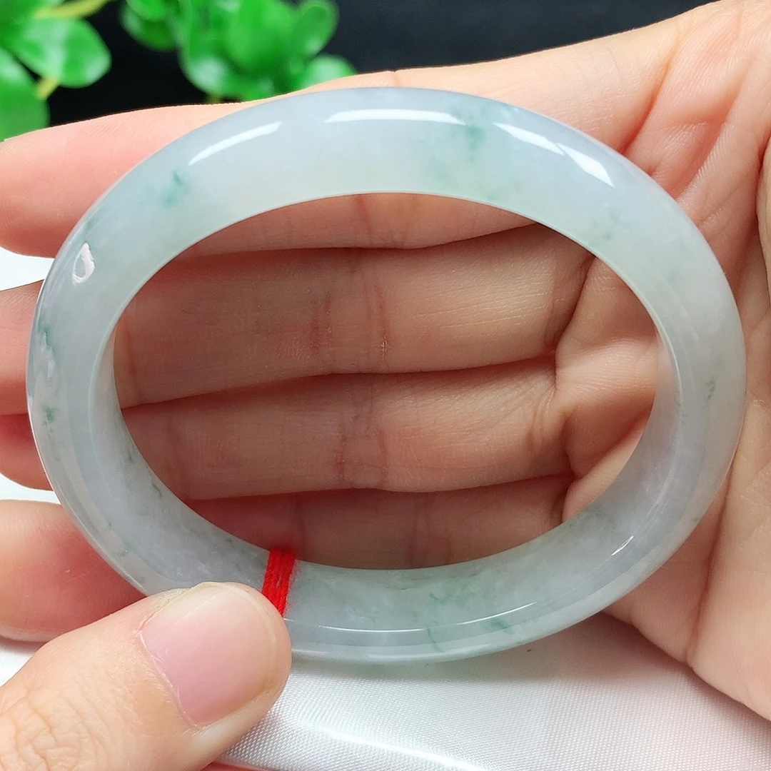 未镶嵌手镯翡翠54.3圈口绿野仙踪贵妃镯