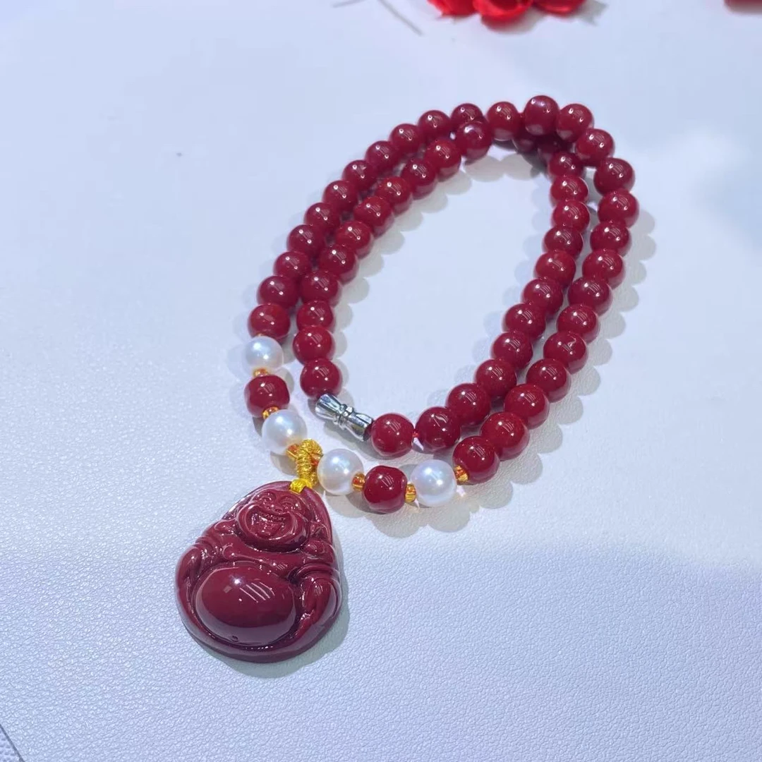 【大少珠宝专属】W042-红 参  珀 佛公吊坠-多样性发其一