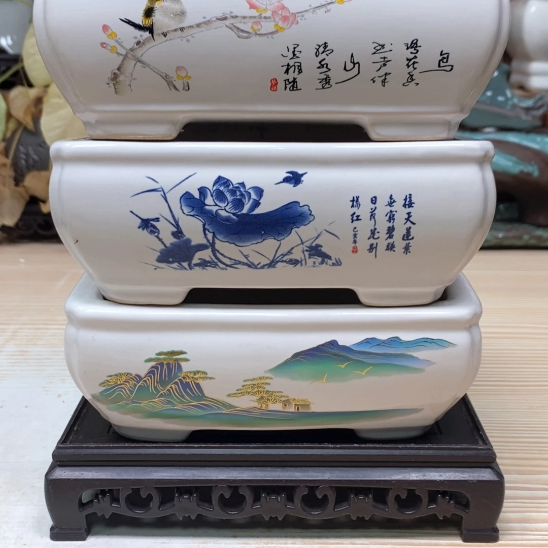 紫砂花盆陶瓷艺术花盆陶瓷