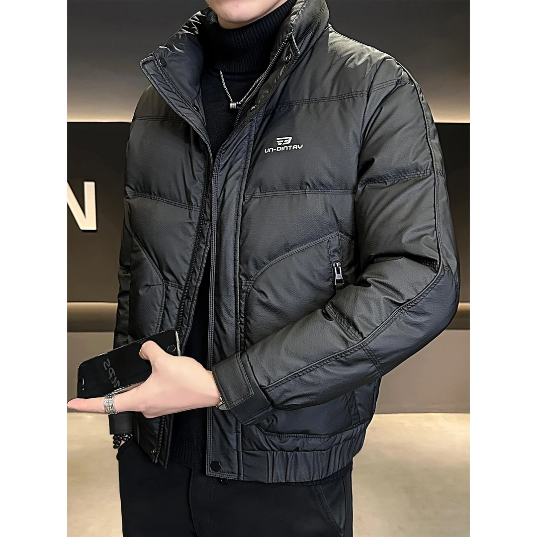 轻薄羽绒服男秋冬新款痞帅潮流修身男士立领外套舒适轻便保暖上衣