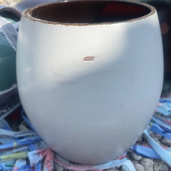 紫砂花盆瑕疵白蛋壳一个口径16*20