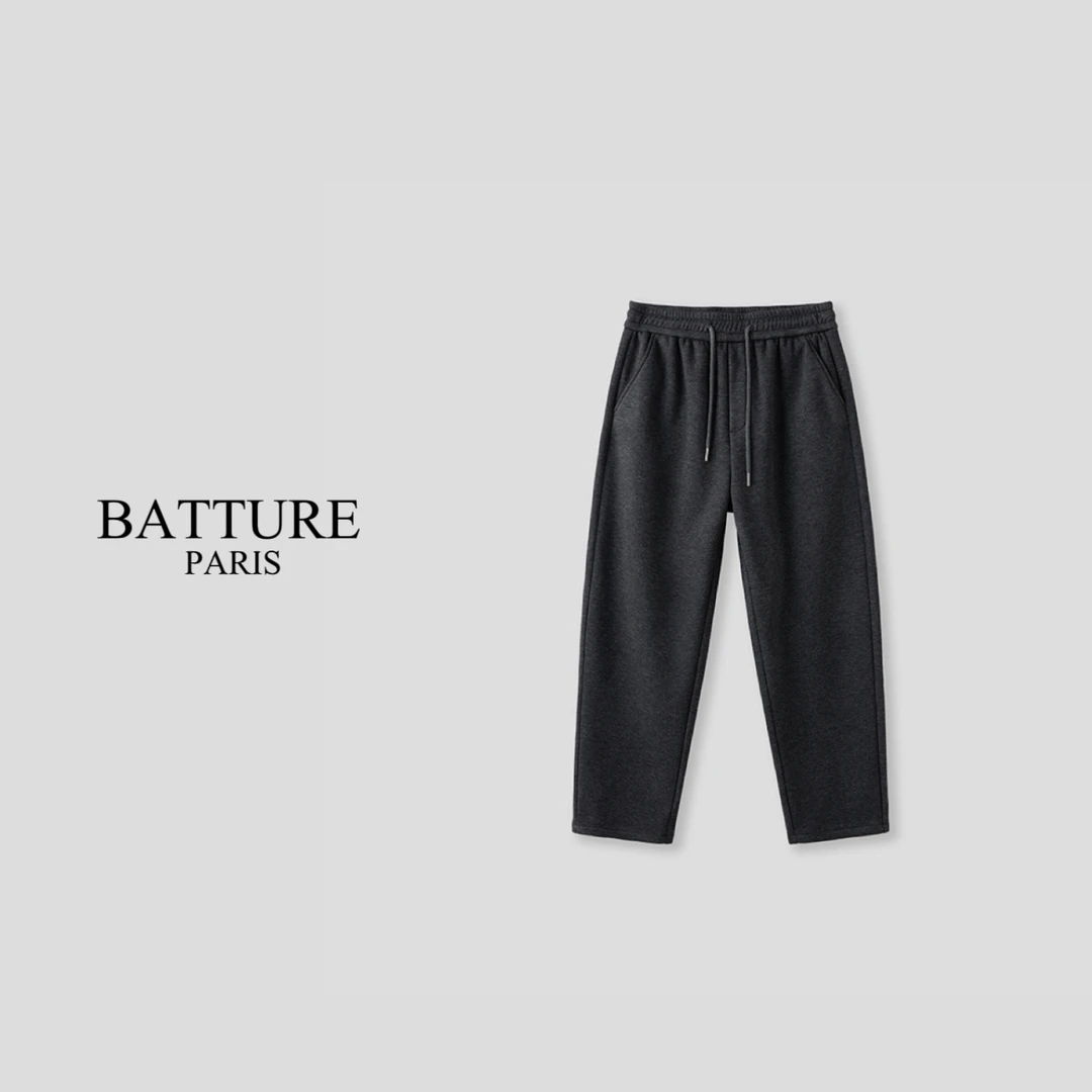 【DB】新款男士休闲裤抽绳松紧腰加厚时尚百搭宽松直筒运动卫裤9321