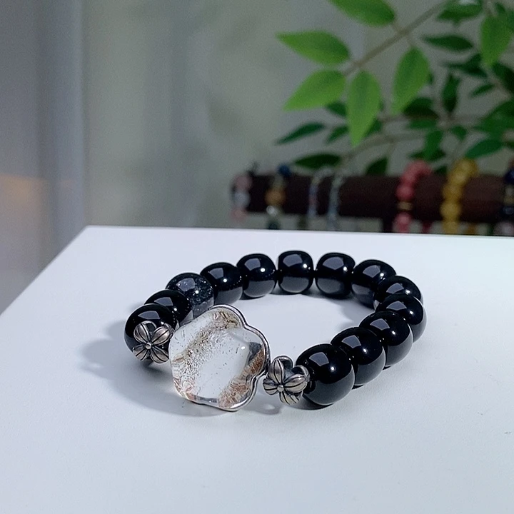 未镶嵌手链水晶黑水晶