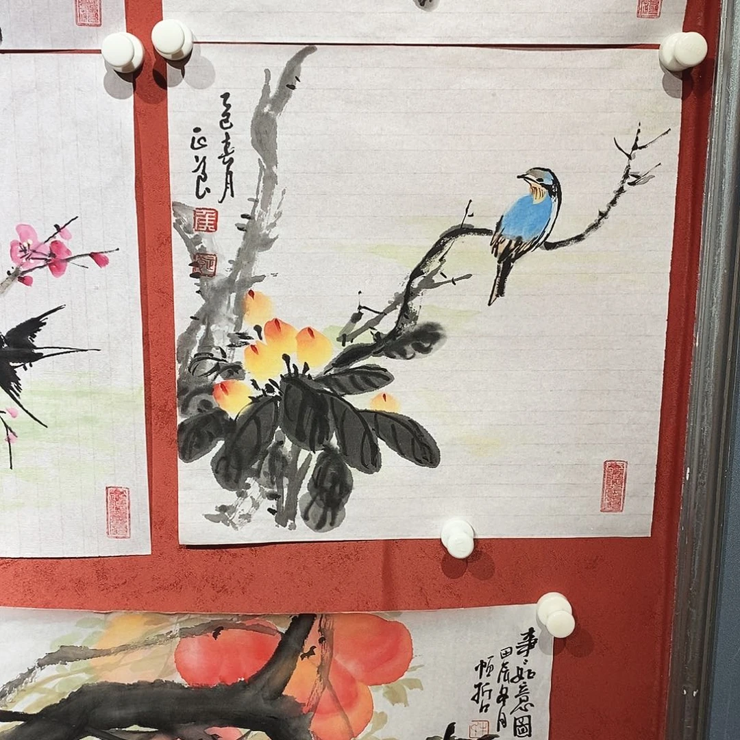 国画侯正良1平尺花鸟作品